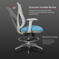 Chaise de dessin haute chaise de bureau ergonomique chaise de peinture pivotante avec anneau de repose-pieds réglable pour supermarché Sedia Da Cassa