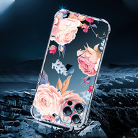 Étui de téléphone portable en TPU de luxe pour iPhone 16 Pro 15 Pro Max avec un design de fleurs tropicales et un matériau TPU antichoc