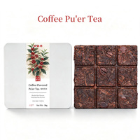 Vente en gros usine : Brique de thé Pu'er mûr compressé saveur café du Yunnan, séparable en neuf compartiments, boîte de 50g