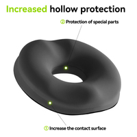 Coussin de siège ergonomique en forme de donut pour fauteuil roulant, grand format, noir, pour le soulagement des hémorroïdes, du coccyx, de la sciatique, des plaies de pression et des douleurs prostatiques