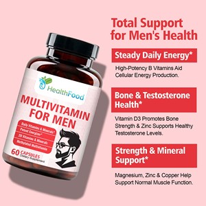 Multivitamines pour hommes en capsules, directement de l'usine, avec vitamine A, folate et biotine, pour soutenir l'énergie et la vitalité, complément vitaminique - Product Image 5