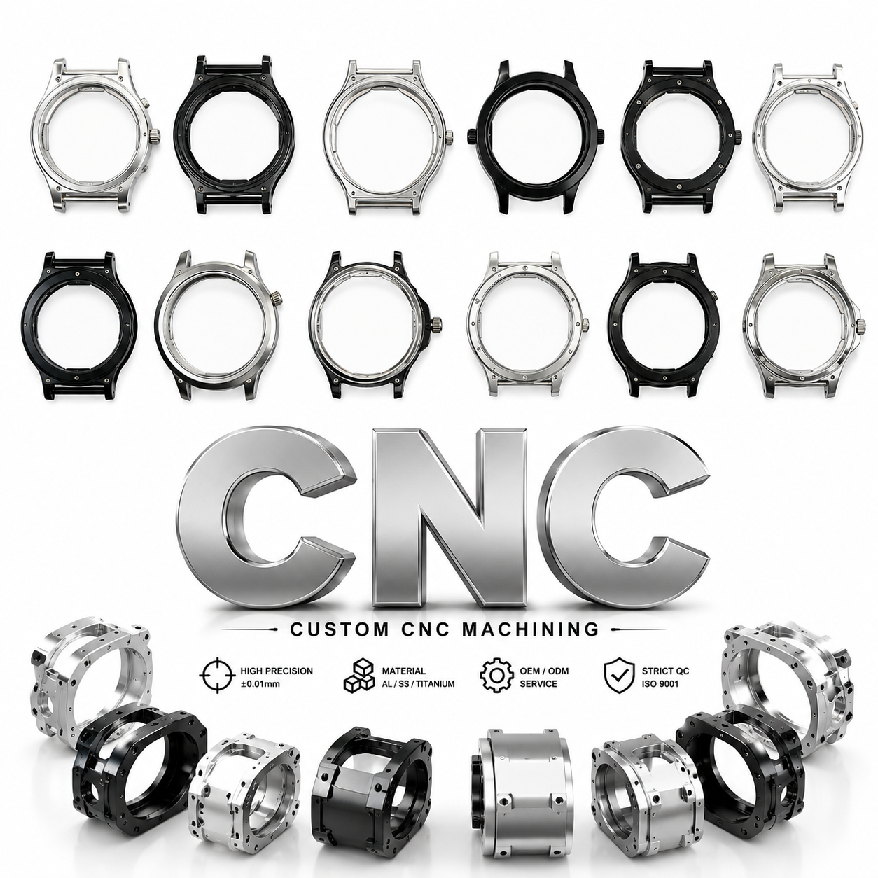 Customized OEM ODM Professional Precision Smart Watch For CNC Machining Stainless Steel Polished Brushed Wire EDM Mechanical