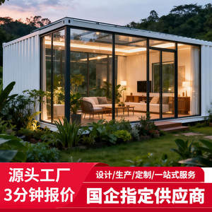 Maison mobile intégrée en conteneur, villa extérieure, bâtiment temporaire, chambre en boîte, assemblage simple, maison mobile - Product Image 1