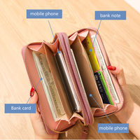 Dompet Kulit Asli Pendek Wanita Anti RFID, Tas Genggam Desain Mewah, Tempat Kartu Fashion Unisex