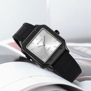 Montre chronographe carrée pour homme, bracelet en silicone de luxe, montre à quartz étanche 30M, montres en gros - Product Image 1