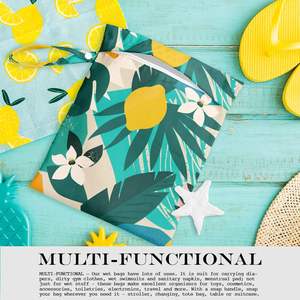 Bolsa húmeda, traje de baño húmeda para bolsa seca, viaje, playa, piscina, pañales, ropa sucia para Yoga, gimnasio, bolsa de maquillaje impermeable - Product Image 4