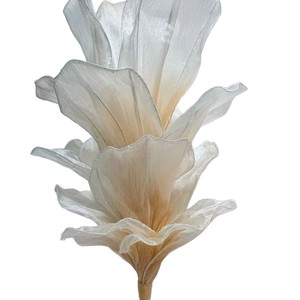 Centres de table en organza/papier multi-couches faits à la main pour Thanksgiving, Pâques, Noël, la Saint-Valentin, les mariages, en forme <span class=keywords><strong>d</strong></span>'orchidée, couleur or - Product Image 6