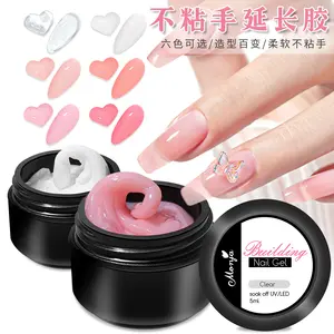 15ML Non Stick Hand Extension Gel Nail Polish Carving Flower Clear Nude Pink Solid Acrylic Glue Gel Easy to Operate