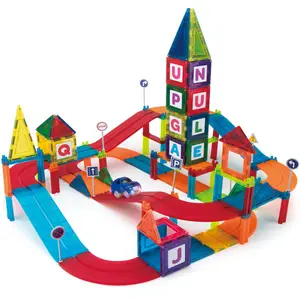 Kinderen Creatieve Magnetische Constructie Speelgoed Sets Race Auto Magnetische Tegels Track Gebouw Speelgoed