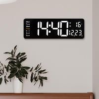 Jam Dinding Digital Elektronik Modern Layar Besar Multifungsi dengan Remote Control, Dekorasi Rumah, Temperatur, Hari, Kalender