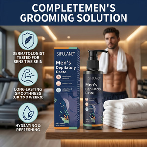 Crema <span class=keywords><strong>Depilatoria</strong></span> Chimica per <span class=keywords><strong>Uomo</strong></span> con Formula Delicata e Nutriente per una Pelle Liscia, Rimozione dei Peli Corporei - Product Image 2