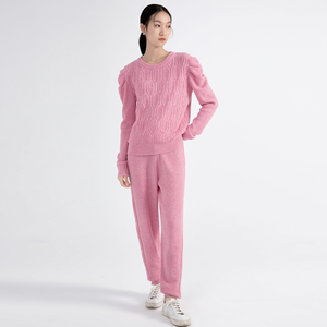 casual home sport cashmere wool nylon jumper pants set sweater