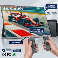 Écran portable SIBOLAN 13 pouces 2K QHD IPS LED avec double haut-parleur USB-C pour jeux, ordinateur portable, téléphone, Switch, PS5