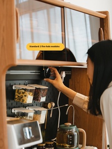 Armoire à thé en bois massif, buffet, <span class=keywords><strong>petit</strong></span> appartement, rangement intégré, armoire haute murale pour salon - Product Image 3