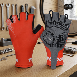 Gants de sport respirants à demi-doigts pour haltérophilie, en cuir, coupe-vent, avec gel, pour musculation - Product Image 2
