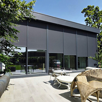 Stores verticaux électriques sur mesure à rail intégré, motorisation tubulaire coupe-vent, tissu transparent automatique, imperméable, anti-UV, modernes