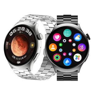 Nouvelle Tendance <span class=keywords><strong>Montre</strong></span> <span class=keywords><strong>Connectée</strong></span> <span class=keywords><strong>Homme</strong></span> en Acier Inoxydable et Bracelet Cuir, avec Chargeur sans Fil - Product Image 1