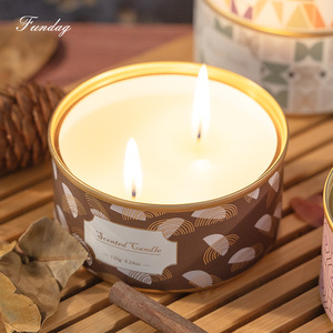 Fangdi Scented Candles Tin Can Soy Wax Smokeless Natural Fragrance Classic Style Home Decor - Product Image 3