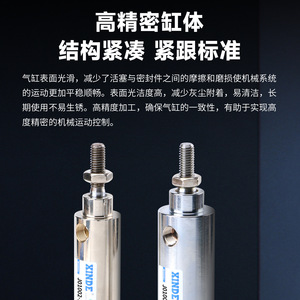 XINDE <b>Miniature</b> Pneumatic Cylinder J01002-20-23 Stainless Steel Thread Connection General Type - Product Image 4