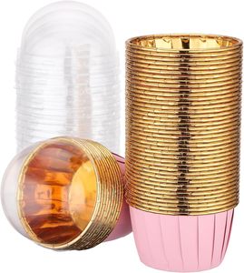 Auf Lager: Cupcake-Backförmchen mit transparenten Deckeln, Einweg, fettdicht, antihaftbeschichtet, lebensmittelecht für Feiertagspartys – Großhandelslieferung - Product Image 1