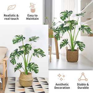 Simulation nordique salle de diffusion en direct, plantes vertes, plantes en pot blanc brocart tortue dos <span class=keywords><strong>bambou</strong></span> intérieur décorations chez l'habitant - Product Image 6
