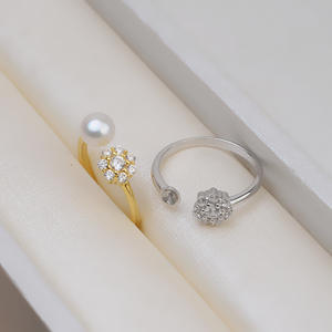 Set de Accesorios de Plata S925 para DIY, para Pendientes, Anillos, Nido de Pájaro, Perla Grande, Bandeja Vacía-1321, Producto Semiterminado Empacado en Bolsa - Product Image 2