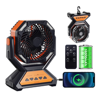 Ventilador de Camping Recargable OEM/ODM con Oscilación, 16000mAh, Linterna LED y Función de Banco de Energía
