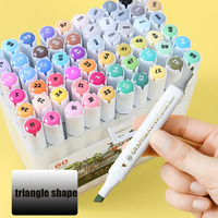 Secolorart Art marqueur stylo couleurs vives 24 36 48 60 80 108 168 à base d'alcool double pointe double tête Art marqueur stylo ensemble