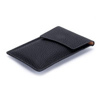 Porte-cartes de luxe en cuir véritable pour femme, fin et élégant, avec système de tirage rapide pour cartes d'identité et de crédit, mini étui de voyage
