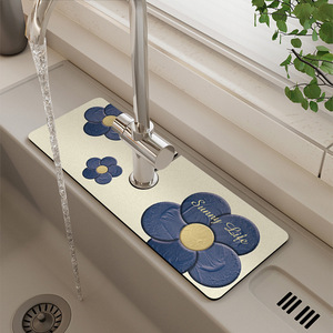 Tapete de Color Crema para Grifo, de Tierra de Diatomeas, para Encimera de Cocina, de Secado Rápido, Antideslizante, para Lavabo, Antimoho - Product Image 3