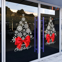 Autocollants de Noël pour fenêtres Baide 2025, impression numérique couleur exclusive, avec arbre de Noël et flocons de neige, design statique pour vitres