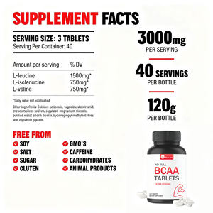 טבליות תוסף תזונה <span class=keywords><strong>BCAA</strong></span> (חומצות אמינו בעלות שרשרת עניבה) טהורות 3000 מיליגרם, לשיקום שרירים, באיכות מזון, מותג פרטי OEM סיטונאי - Product Image 4
