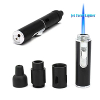 Briquet torche au butane multifonctionnel portable en métal, design élégant et compact, pour aromathérapie