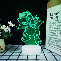 Lampe de nuit LED 3D créative en forme de dinosaure, personnalisable, avec télécommande et impression de logo pour chambre à coucher, vente chaude