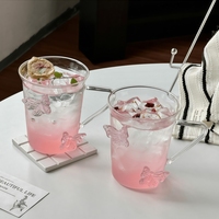 Luxe design creatieve vlinder fruitthee milkshake glas koude koffie beker sapbeker
