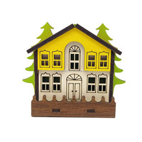 Individuelle Schweizer Alpen Weihnachts-Hängedekoration Kleines Holzhaus Länder-Stadt-Souvenir Deutschland Norwegen Kühlschrankmagnet Blockhütte