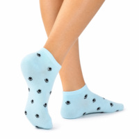 Chaussettes courtes pour femmes, logo personnalisé, motif floral jacquard mini-tulipes, douces, respirantes, élastiques, sans compression, décontractées, coupe basse