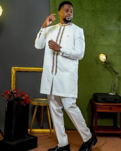 Ensemble de vêtements Dashiki 2 pièces pour homme CCY, style africain, été, polyester, manches longues, brodé, pour festival, mariage, affaires - Product Image 6