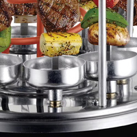 Grill à Kebab Électrique Classique en Acier Inoxydable avec Rotation à 360 Degrés et Énergie Infrarouge Économe en Énergie, Brochettes BBQ