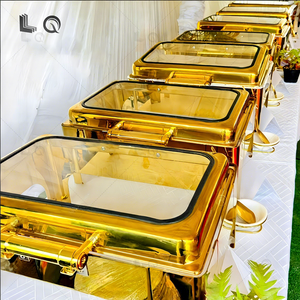 Calentador de Alimentos LQ Luxury de 9L, Acero Inoxidable, con Tapa Enrollable, a Gas, con Acabado Espejo, para Buffet de Hotel y Fiestas - Product Image 1