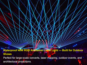 Luz láser LED RGB 3 en 1 a prueba de agua de 40W para exteriores IP65 Animación a todo color Control DMX para DJ KTV Theme Park FB4 Compatible - Product Image 2