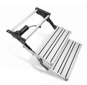 Escaleras de aluminio para RV, escalones eléctricos plegables individuales/LED dobles con luz, capacidad de carga de 150KG para remolques de autocaravanas - Product Image 1