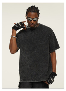 Fabricante de Camisetas de Punto Oversize de 300 g/m² para Streetwear OEM, 100% Algodón, Estilo Vintage, Impresión DTG Personalizada, Lavado Ácido - Product Image 3