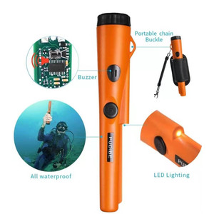 Pudibe Waterproof Metal Detector Orange Handheld With Led Light For Outdoor Underwater Treasure Hunting Gold Silver Copper - Product Image 3