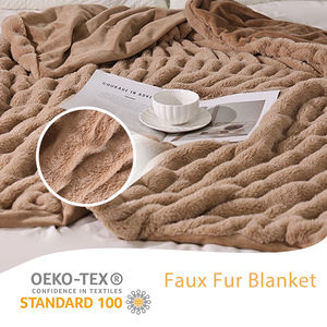 Rectangle Faux <strong>Fur</strong> <strong>Throw</strong> Blanket Customized Heavy Winter <strong>King</strong> <strong>Size</strong> Solid Color <strong>Throw</strong> Blanket - Product Image 2