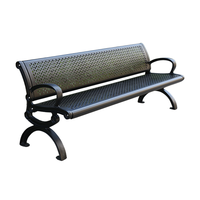 Mobilier d'extérieur banc perforé vintage en métal siège extérieur parc banc en acier sièges public inhabituel jardin patio banc chaise