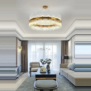 Lustre de plafond design en chrome doré G9 à LED, nouvelle <span class=keywords><strong>tendance</strong></span> <span class=keywords><strong>2023</strong></span>, lampes suspendues, lustre pour salon - Product Image 6
