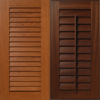Placage de haute qualité populaire en bois massif salle de bain MDF persienne porte