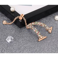 Listensmart Luxuriöse und Modische Smart-Armbänder 20mm Schlanke Edelstahl-Armbänder mit Diamanten für Samsung-Uhren