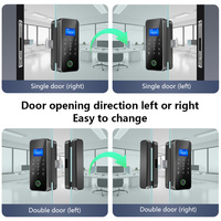 XSDTS A16 Funciona con Tuya Smart Lock, Sistema de Control de Acceso por Huella Dactilar, Cerradura para Puerta de Vidrio con Contraseña Virtual para Uso Comercial